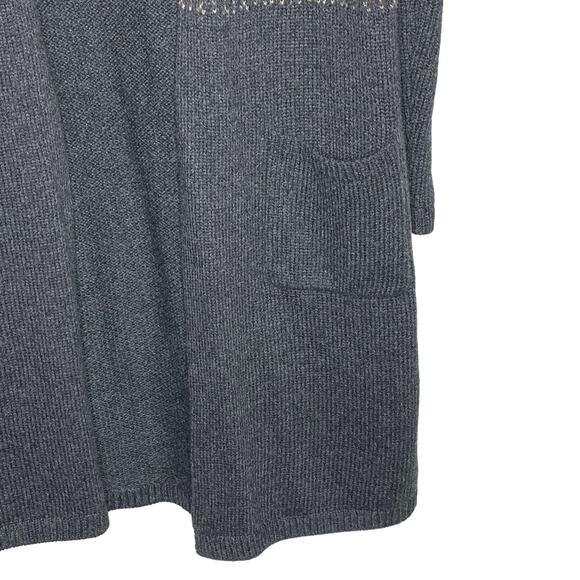 J Jill Womens Small Open Front Long Cardigan Duster Sweater Red Gray Wool Blend - Picture 5 of 9